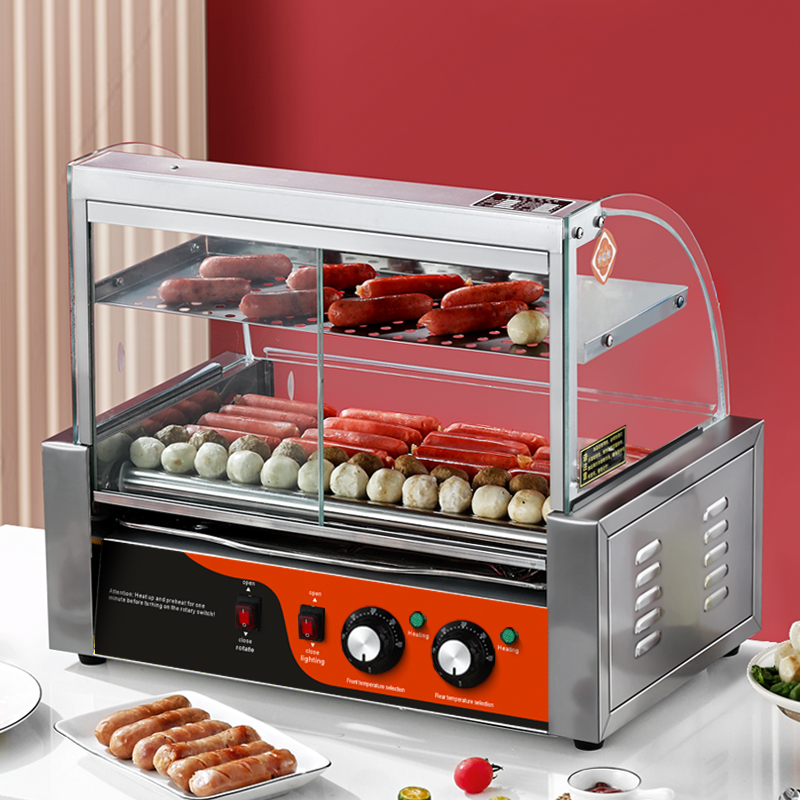 Hot Dog Roller Grill - Elektrikli Paslanmaz Çelik Sosis ve Hot