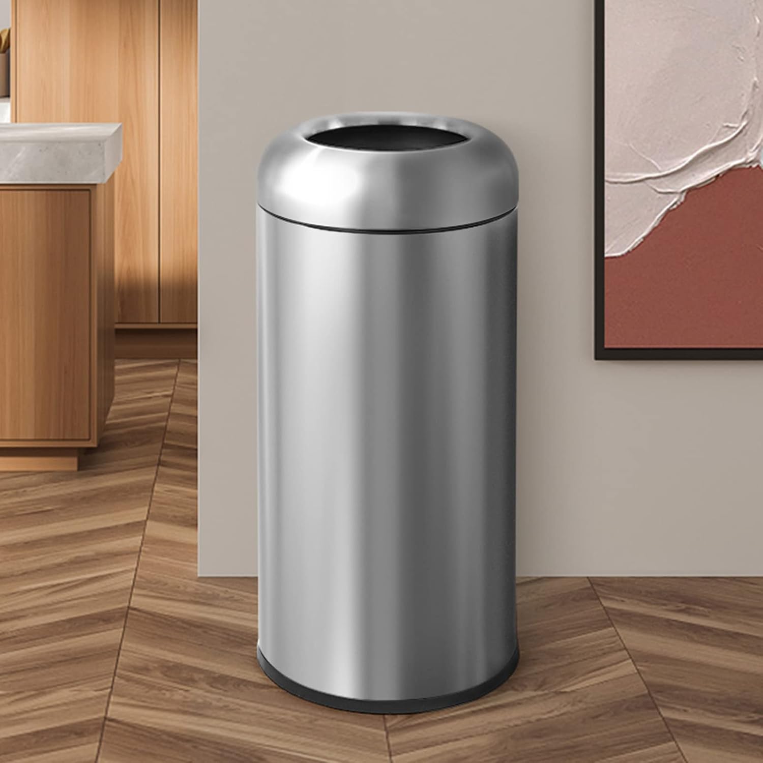 Commercial Kitchen Bin - Metalik 16,5 Galonluk Açık Üstlü Paslanmaz