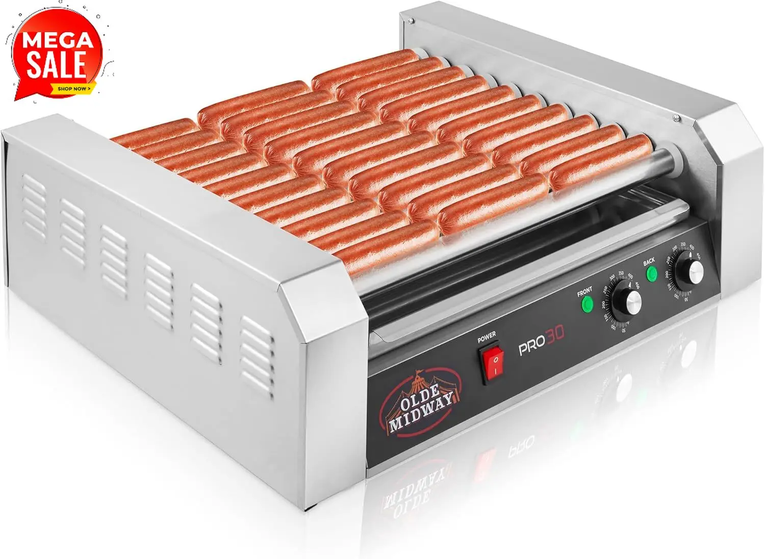 Hot Dog Roller Grill - Elektrikli 30 Sosisli Sandviç 11 Rulolu
